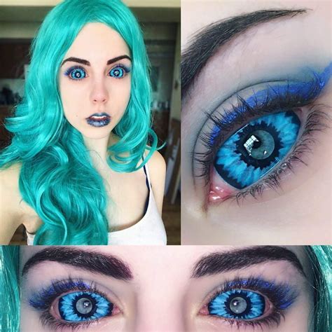 Tiffany Blue Monster Sclera Contacts New Halloween Costume Contacts
