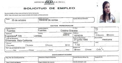 Cristina Fuentes 2a Solicitud De Empleo De Mis Trabajadores