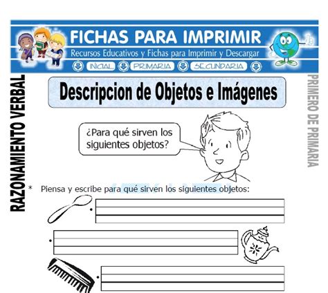 Descripción De Objetos Para Primero De Primaria Fichas Para Imprimir