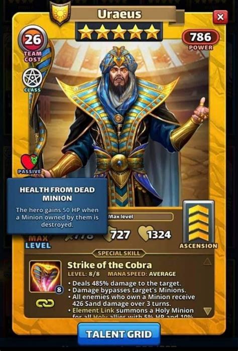 This hero of the month (hotm) malosi has a pretty unique ability and is now a very promising counter on offense against the sea of telluria tanks we are now. Empires and Puzzles Uraeus - Uraeus Hero review, rating ...