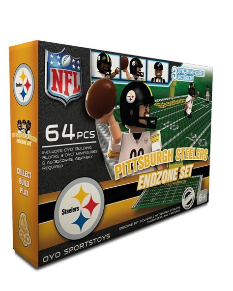 Oyo Sports 64 Piece Nfl End Zone Building Block Set Pittsburgh