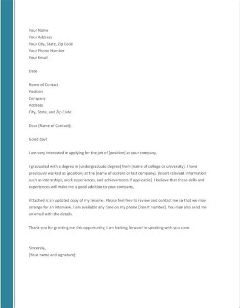 Download Cover Letter Template Word