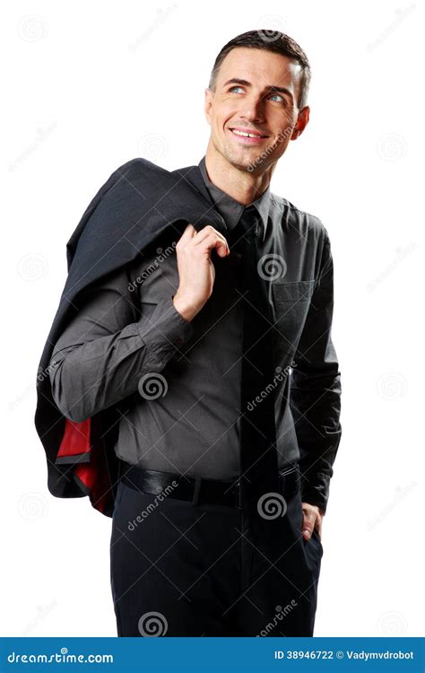Businessman Holding Jacket Over His Shoulder Stock Photo Image Of