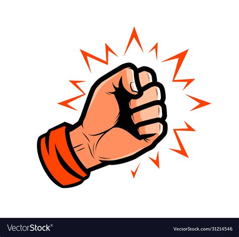 Strong Punch Fist Fight Power Royalty Free Vector Image