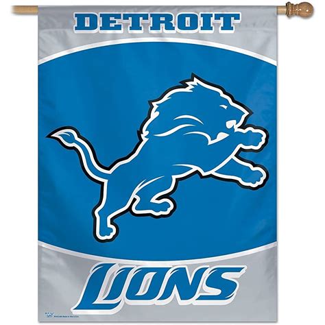 Detroit Lions Logo Vertical Flag Vintage Detroit Collection