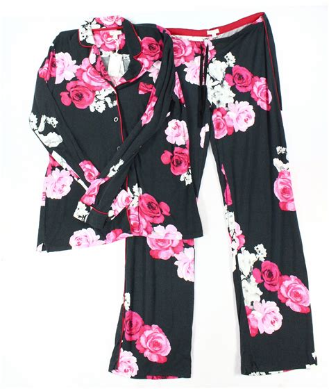 Pj Salvage Pj Luxe By Pj Salvage New Black Womens Size Large L Floral