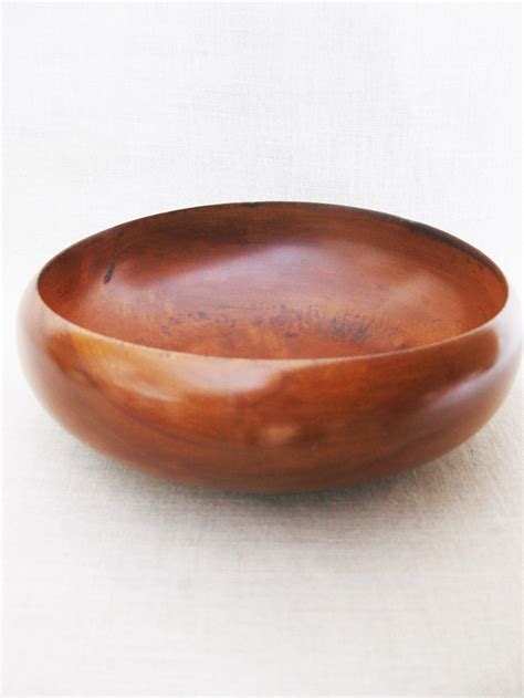 Vintage Mid Century Turned Rustic Wooden Bowl Handmade Burl Wood