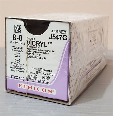 Ethicon J547g Coated Vicryl Suture Absorbable Micropoint Spatula