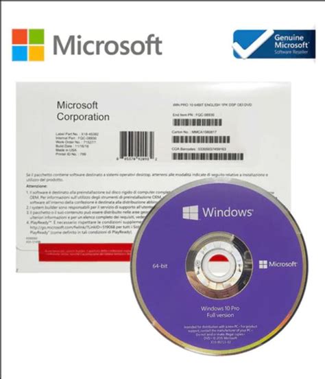 Windows 10 Pro Dvd Rom Full Box Pack Oem Pack License Digi World