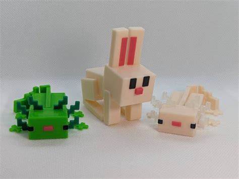 Minecraft Baby Bunny Rabbit Mini Toy 25 Inch Long Moveable Etsy