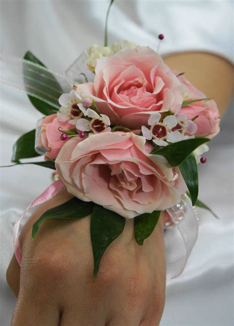 Custom Made Pink And White Rose Wrist Corsage Soderbergs Floral And