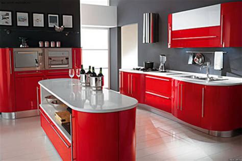 Red Kitchen Designs - Myhomemyzone.com