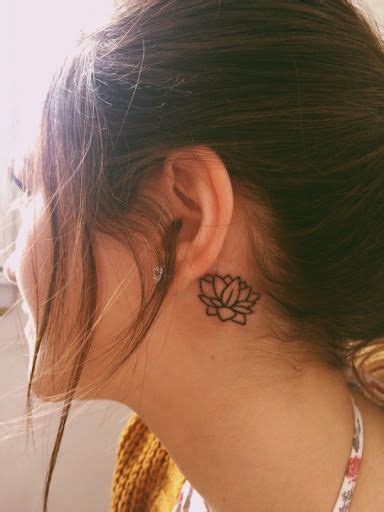 Chic Ear Tattoos Lotus Tattoo Design Behind Ear Tattoo Flower