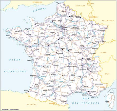 Accédez à l'information géographique de référence : Carte Routiere De France Departement | My blog