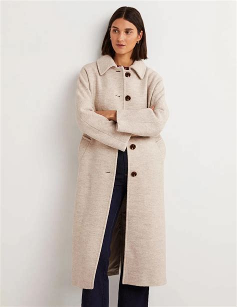 Boden Belted Textured Wool Maxi Coat