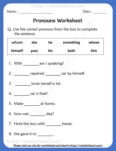 Pronoun Usage Worksheet