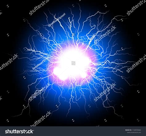 Electric Plasma Lightning Thunder Ball Discharge Stock Vector Royalty