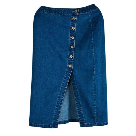 Women Fashion Denim Pencil Skirt High Waist Blow Knee Button Blue Jeans Skirts For Wholesale