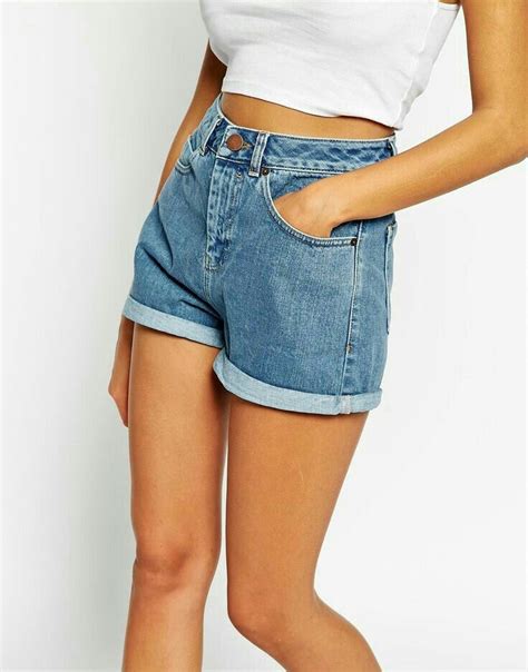 90s shorts | High waisted denim, Denim women, Short outfits