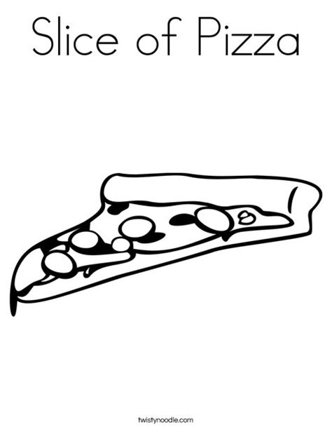 Coloring pages of pizza and pizza bakers to print and color (online). Slice of Pizza Coloring Page - Twisty Noodle
