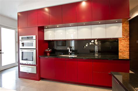 Structure, hard, and sleek are among the many. Red Hot Kitchen Reno - Modern - Kitchen - Toronto - by Amy ...