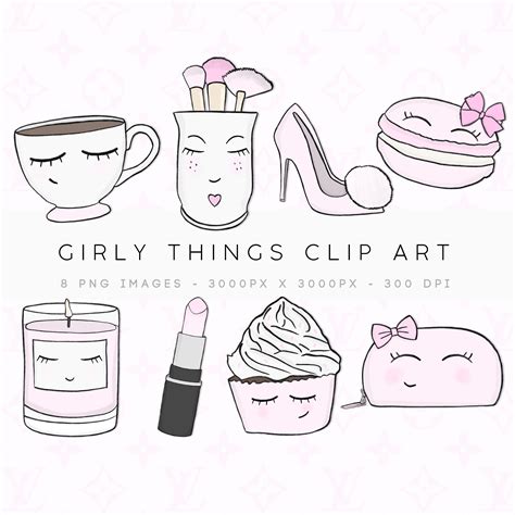 Girly Stuff Clipart Set Clip Art Girly Things Girly