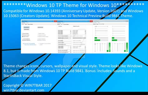 Windows 10 TP Theme for Windows 10 [UPDATED] by WIN7TBAR on DeviantArt