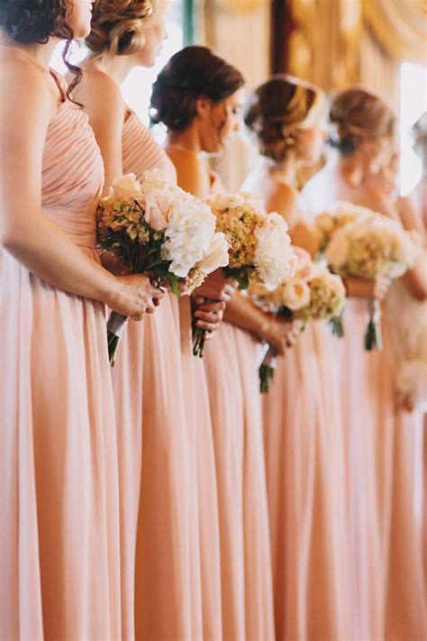 Rows Of Bridesmaids In Blush Pink Photography Dylan And Sara