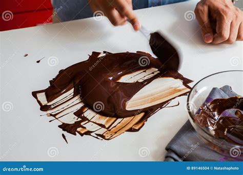 Tempering Chocolate Stock Photo Image Of Male Freshness 89146504