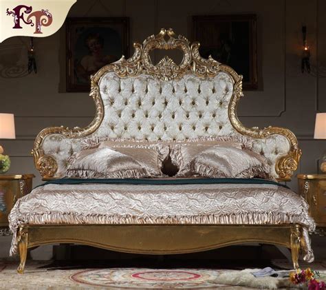 2020 Italian Luxury Bed Antique Royalty Bedroom Furniture Solid Wood