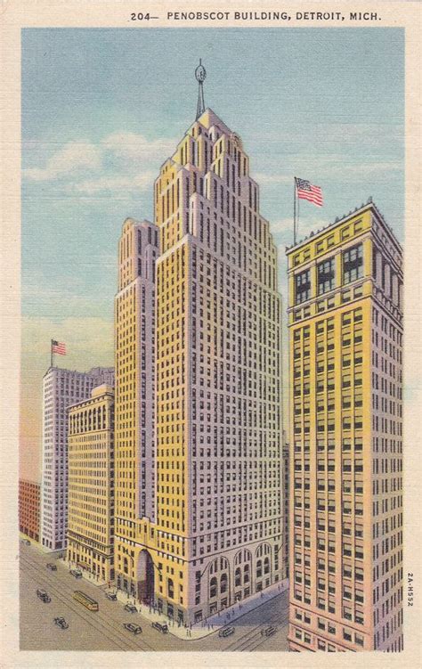 Penobscot Building Detroit Michigan Vintage By Postcardsofthepast