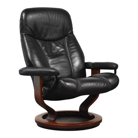 You can find it all here. Black Leather Ekornes Stressless Recliner Lounge Chair ...