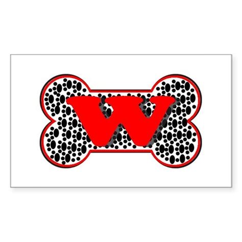 Letter W Paw Print Dog Bone Sticker Rectangle By Fitzbitz Cafepress