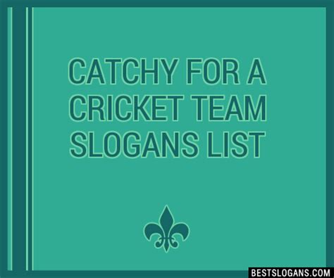 30 Catchy For A Cricket Team Slogans List Taglines Phrases Names