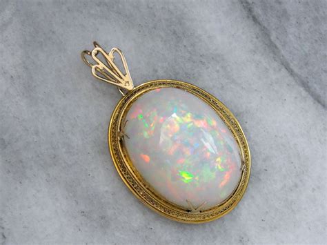 Ethiopian Welo Opal Gold Pendant Museum Quality Opal Fine Etsy