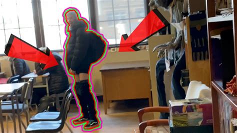 Guy Pulls Pants Down In The Middle Of School Youtube