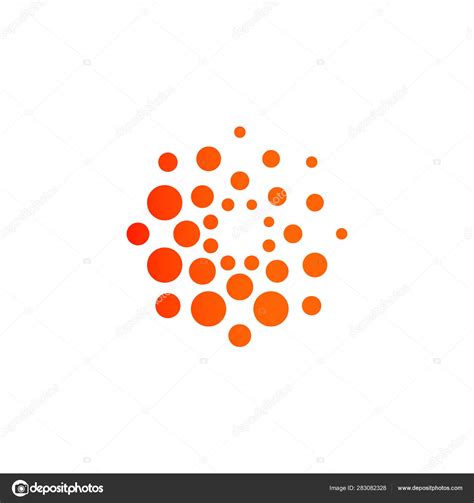 Dots Modern Logo Concept Design Abstract Round Vector Emblem Template