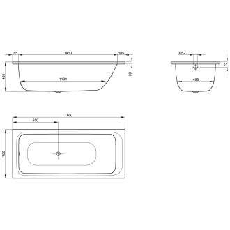 Kaldewei cayono 748 badewanne 160 x 70 cm kaldewei cayono 748 badewanne 160 x 70 cm,inhalt ca. Bette Select Badewanne 160 x 70 x 42 cm 3410-000 - MEGABAD