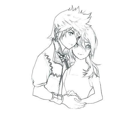 Cute Anime Couple Coloring Pages At Getdrawings Free Download
