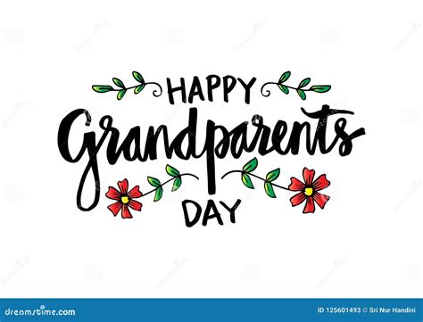 Happy Grandparents With Grandchildren Set Hand Drawn Outline