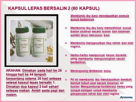 Tp mcm x brp nk cukup bajet jer. SET BERSALIN AMWAY (Tropical Herbs) - Outlet Hazmi Precious