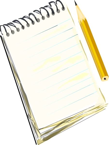 Notepad Pencil Clip Art Free Vector In Open Office Drawing Svg Svg