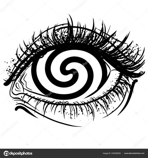 Ojo humano realista con ilustración gráfica vectorial de iris hipnótico