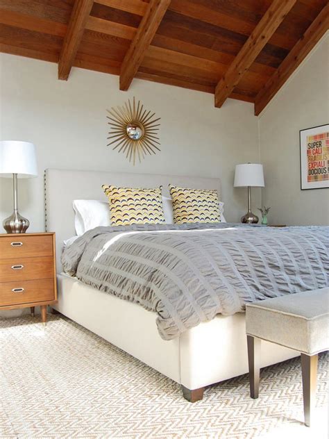 Soothing Gray Master Bedroom With Yellow Pillows Hgtv
