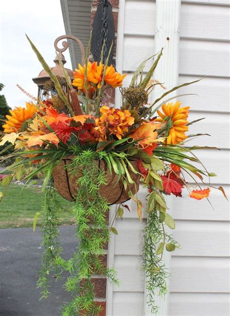 Silk Hanging Plant Fall Mums By Silkeleganceflorals On