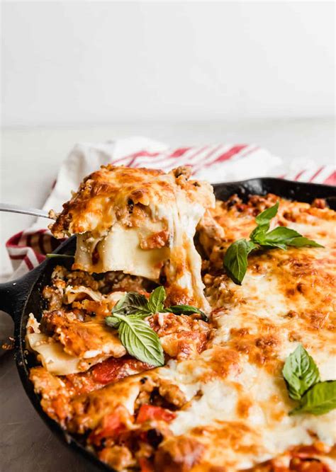 Cast Iron Lasagna With No Boil Noodles — Salt And Baker