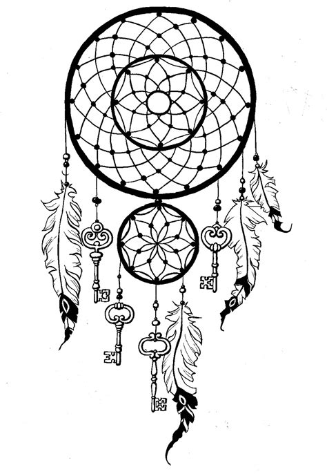 Dreamcatcher keys - Dreamcatcher Coloring Pages for Adults