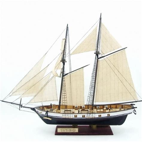 1130 Scale Sailboat Model Diy Ship Assembly Model Kits Figurines