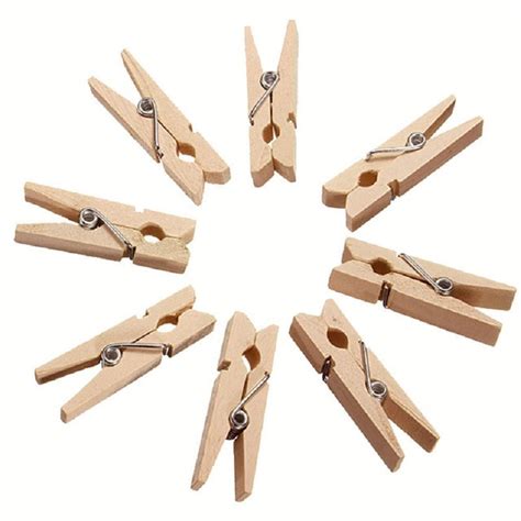Natural Colour Wooden Clothespin Clips Connect4sale
