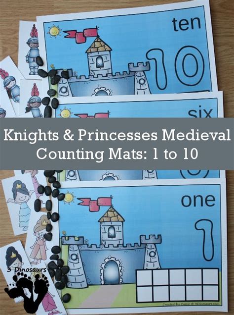 Resources for making math fun and easy for toddlers & preschoolers. Hands-On Knights & Princesses Medieval Counting Mats: 1 to ...
